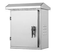 Caja Cuadro Electrico Metalicas Exterior, 300x250x150 mm Armario Electrico de Acero Inoxidable, Caja de Distribución Montada en la pared con Cerradura, para Cableado Exterior (Acero Inoxidable)