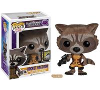 Caja Dañada Guardianes de La Galaxy Sdcc Exclusivo Flocado Cohete Mapache Pop