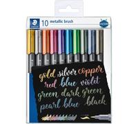 Caja de 10 rotuladores Staedtler con punta de pincel metálico