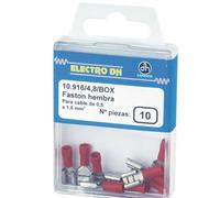 Caja de 10 terminal faston hembra aislado para cables de 0'5 a 1'5 mm?
