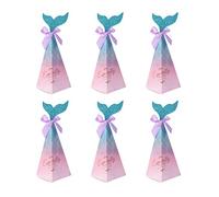 Caja De 10 Uds. Caja De Envoltura De Fiesta Bolsa De Dulces De Sirena Bolsa De Regalo De Sirena Regalos De Bebe Caja De Papel De Baby Shower Dulces Felices Decorar Bebé