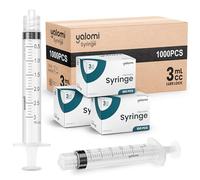 Caja de 1000 unidades | Jeringa Luer Lock de 3 ml (sin aguja) | Estéril y envuelta individualmente | Para atención médica, industrial y uso personal | 10 cajas de 100 | Yalomi