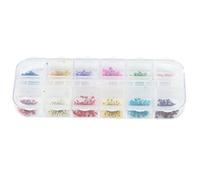 Caja de 12 flores secas reales para decoración de uñas, accesorios de manicura, flores naturales para uñas acrílicas UV Builder, 12,9 x 5 x 1,5 cm