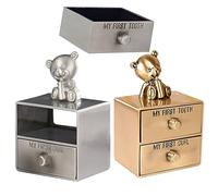 Caja De 2 Piezas organizador de caja de de hadas protector de contenedor de almacenamiento de lanugo recuerdo soporte Metal niño caja de conservación