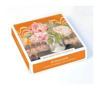 Caja de 20 tarjetas de notas - Charles Rennie Mackintosh - Diseños florales artísticos - Tarjetas generales adecuadas para cumpleaños y otras ocasiones - 5 de cada uno de 4 diseños - Fabricado en el