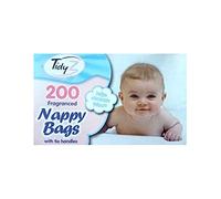 Caja de 200 bolsas de pañales desechables perfumadas para bebé, con asa de corbata