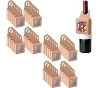Caja de 25/50 botellas de vino con ventana, de papel kraft, plegable, para colgar botellas de vino, champán, caja de regalo para ducha, boda, compromiso, inauguración de la casa, recuerdo de fiesta