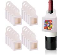 Caja de 25/50 botellas de vino con ventana, de papel kraft, plegable, para colgar botellas de vino, champán, caja de regalo para ducha, boda, compromiso, inauguración de la casa, recuerdo de fiesta