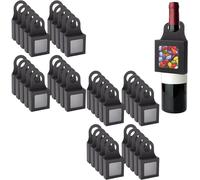 Caja de 25/50 botellas de vino con ventana, de papel kraft plegable, para colgar botellas de vino, champán, caja de regalo para ducha, boda, compromiso, inauguración de la casa, recuerdo de fiesta (50