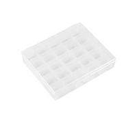 Caja de 25 Canillas Bobinas Transparentes para Máquina de Coser, Estuche de 25 rejillas para bobinas, 25 ranuras para bobinas vacías, organizador de caja de bobinas