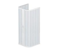 Caja de 3 lados de 70 x 70 cm, de PVC Mod. Aries con Apertura Central Blanco Pastel
