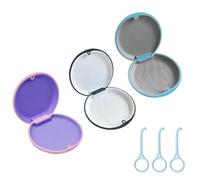 Caja De 3 Uds De Tirantes, 3 Uds De Removedor De Tirantes, Caja De Almacenamiento Para Dentaduras Postizas, Caja De Almacenamiento De Retenedores, Caja De Tirantes A Prueba De Polvo