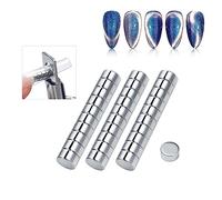 Caja de 30 imanes redondos pequeños para uñas, uñas de gel acrílico, cortador de tamaño, herramienta de atracción magnética