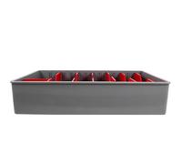 Caja de 5 cajas de cartón con 2 divisiones extraíbles de plástico rojo para tiendas mercados y cajas registradoras para asegurar tu dinero hoy