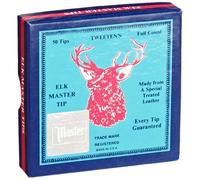 Caja de 5 puntas para tacos de billar Tweeten Elk Master de cuero suave de 13 mm