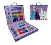 Caja de 55 piezas Disney Frozen para niños completa con pinturas, artículos de papelería y pegatinas