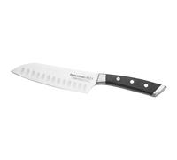 Caja de 6 Cuchillos Japoneses Santoku AZZA 14 cm - Acero Inoxidable Forjado, Filo Doble Cara Antiadherente, Mango Ergonómico con Remaches - Profesional y Doméstico.