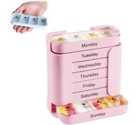 Caja de 7 días semanales con amplia compartments for Morning/Noon/Evening/Night/Easy Medication Organization - Ideal para viajar, Retirement Home and Daily Use
