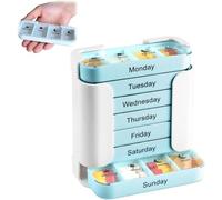 Caja de 7 días semanales con amplia compartments for Morning/Noon/Evening/Night/Easy Medication Organization - Ideal para viajar, Retirement Home and Daily Use