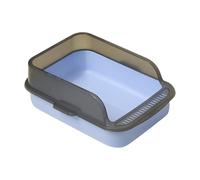 Caja de abierta grande, bandeja higiénica higiénica para gatos, fácil de limpiar, bandeja de con borde elevado, bandeja a prueba de salpicaduras, bandeja de con frente alto para
