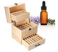 Caja de aceite esencial, 59 ranuras, caja de almacenamiento de aceite de madera, organizador de aromaterapia