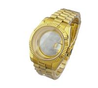 Caja de Acero Inoxidable 316L Miyota 8285 for Hombre, 39 mm/40 mm, con Correa Cristal Zafiro y Accesorios for el Movimiento(No Magnifier Gold,40mm-31mm dial)