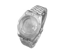 Caja de Acero Inoxidable 316L Miyota 8285 for Hombre, 39 mm/40 mm, con Correa Cristal Zafiro y Accesorios for el Movimiento(Silver,40mm-31mm dial)