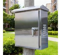 Caja de acero inoxidable, caja de conexiones eléctricas metálica, para equipos eléctricos con cerraduras, llave y placas de montaje, para distribución de circuitos(15.7x11.8x9.84")