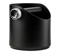 Caja de acero inoxidable de 15,5 cm para espresso Grounds contenedor (negro | Holds 12-16 pucks, stainless steel body, quick emptying, fits under grinders, für barista Essential