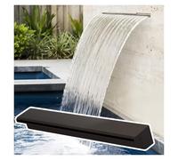 Caja de Acero Inoxidable para Cascada de Estanque Exterior, 66 Pulgadas, Fuente montada para Patio, terraza y rebosadero (Negro).