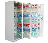 Caja de acero para llaves montada en la pared con cerradura de seguridad y etiquetas para llaves, almacenamiento seguro de llaves para el hogar u oficina (300 posiciones plateadas)