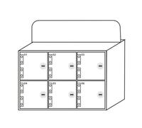 Caja de acrílico para guardar celulares con cerradura y puerta. Organizador seguganizador seguro con múltiples ranuras y llaves para un almacenamiento seguro en oficinas y espacios públicos.