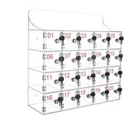Caja de acrílico para teléfono celular, armario de almacenamiento transparente montado en la pared con cerraduras y llaves para aula, escuela, oficina, fábrica, 4 ranuras, 21 x 18 x 32 cm, solución