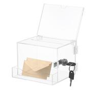 Caja de acrílico transparente - Práctica caja de boletos de con cerradura | Urna versátil con soporte para carteles, cajas de sugerencias para comunidades, escuelas y empresas