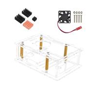 Caja de acrílico transparente RaspberryPi5 con protector de pantalla para placa base con disipadores de calor opcionales