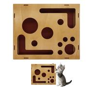 Caja de Actividades para Gatos con Lima para Garras, Caja de Juguetes de Madera con Rompecabezas para rascar, Caja de enriquecimiento con Rompecabezas para Gatitos