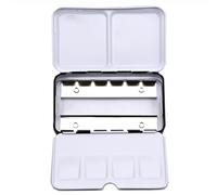 Caja de acuarelas metal con paleta plegable, bandeja grande for 52 medias bandejas vacías for for artistas Para Gouache, Acuarela y óleo(12 Slots)