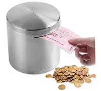Caja de Ahorro de Dinero, Caja de Ahorro de Dinero de Acero Inoxidable, Hucha irrompible y Que no se Puede Abrir para Efectivo y Tarro de de Monedas, Ayuda a Presupuestar Ahorrar 5.9x5.9