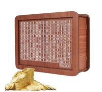 Caja de ahorro de dinero, caja de almacenamiento de monedas, ahorro de dinero económico, caja de dinero de madera con objetivo de ahorro, caja de dinero segura, organizador compacto reutilizable para