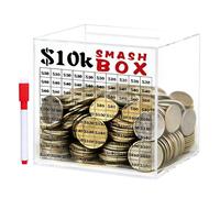 Caja de ahorro de dinero, gran banco irrompible de acrílico transparente, para ocasiones especiales, Acción de Gracias, Año Nuevo, niños, empresa, oficina, estudio, dormitorio, sala de estar, hogar