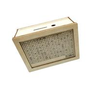 Caja de ahorro de madera con números de objetivos para educación financiera, bolígrafo para decoración del hogar incluido