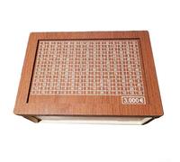 Caja de ahorros de madera con contador de números y ranuras dobles, diseñada para un fácil seguimiento de los ahorros de monedas y billetes hacia objetivos (3000 marrón claro)