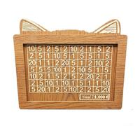 Caja de ahorros de madera con contador de números y ranuras para monedas, ayuda a construir disciplina financiera y rastrear el progreso hacia objetivos (1000 gatos marrón claro)