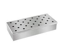 Caja de ahumador de acero inoxidable para parrilla de barbacoa, astillas de madera, apto para generador de calor y frío para sonda de temperatura de alimentos de carbón