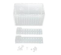 Caja de Aislamiento para la cría de Peces de acrílico Transparente, incubadora de Acuario con Gancho Ajustable y Orificios ventilados para la protección de Peces pequeños en Tanque (17 * 9 * 10 cm)
