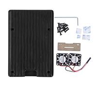 Caja de aleación de Aluminio 4B con Ventiladores de refrigeración, Carcasa Protectora de Metal, Cubierta de Carcasa de disipación de Calor para Placa Base 4B, Color Negro