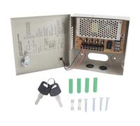 Caja de Alimentación CCTV 12V 4 Canales con Cerradura, Fuente de Poder de Metal para Cámaras de Seguridad, DVR, Protección contra Sobrecarga