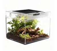 Caja de Alimentación de Insectos, Caja de alimentación para Reptiles, Estuche de Cría de Reptiles para lagartos, arañas, Ranas de Cuernos y escarabajos,Terrario para Reptil/Anfibios (12 * 7 * 9in)