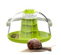 Caja de alimentación para reptiles, mini casa transparente para mascotas con animales pequeños, tortugas, insectos de seda y reptiles