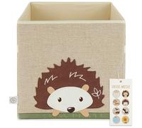 Caja de almacenaje Bieco, diseño de erizo, 33 x 33 x 33 cm, cesta para niños, como Kallax, habitación infantil, beige